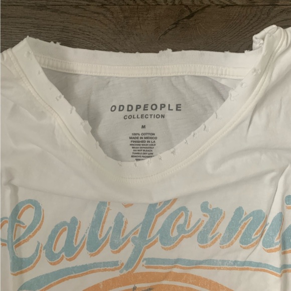 Recycled Karma California Surftiger Boyfriend Tee - Size M - White -NWOT - Picture 8 of 9